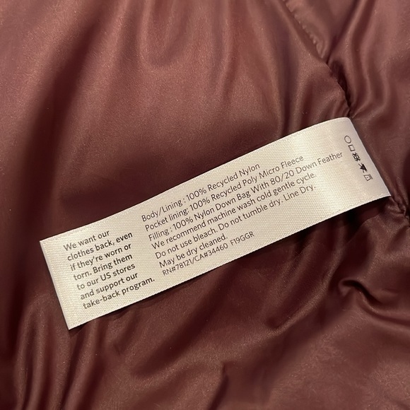 Eileen Fisher Eggshell Recycled Nylon Funnel Neck Coat - Petite Small - Cassis - Picture 13 of 15